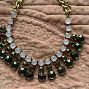 Lilac gray crystal necklace